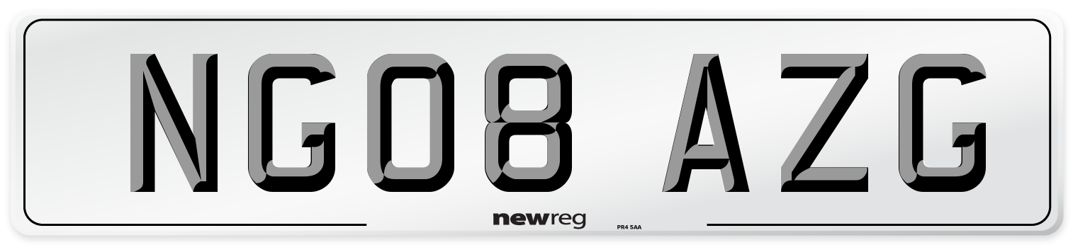 NG08 AZG Number Plate from New Reg